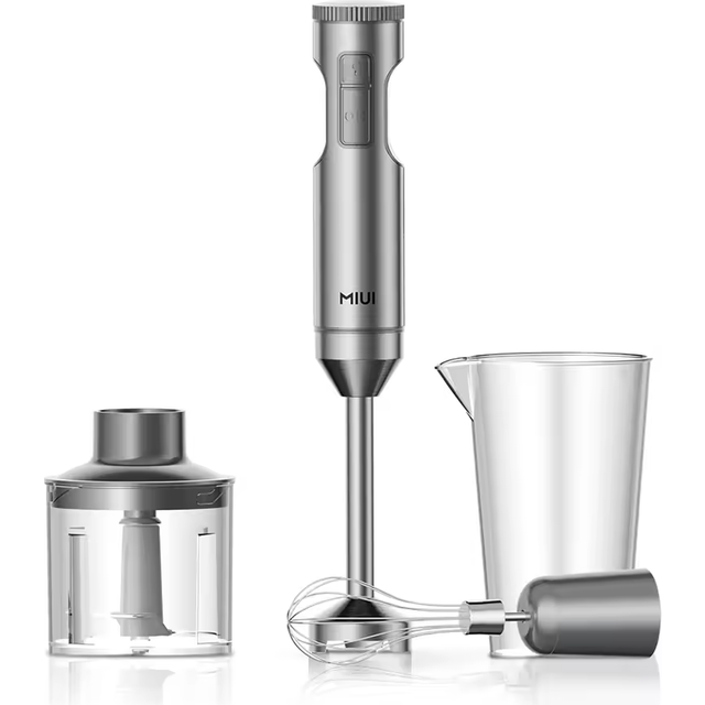 Miui hand immersion blender 1000w powerful stick mixer 4 in 1 with whisk beaker