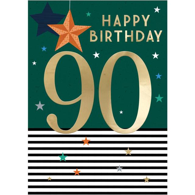90th Birthday For Him 90 Gold Party! Contemporary Birthday Card