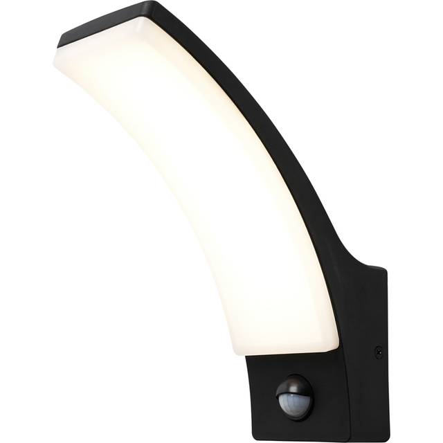 Klaus Outdoor Curved LED Wall Light with PIR Sensor, Black