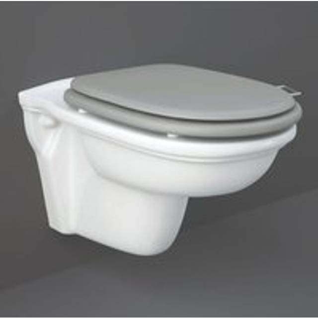 Rak Washington Rimless Wall Hung Toilet - Grey Soft Close Wood Seat