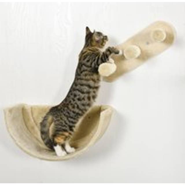 PawHut 4PCs Wall-Mounted Cat Shelves w/ Scratching Post