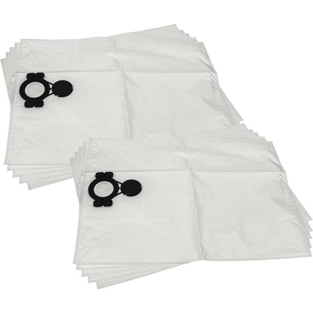 Vhbw - 10x Vacuum Cleaner Bag compatible with Milwaukee as 30 mac, as 42 mac, as 30 lac Vacuum Cleaner, fleece, 30l capacity, 74 cm x 51 cm, White