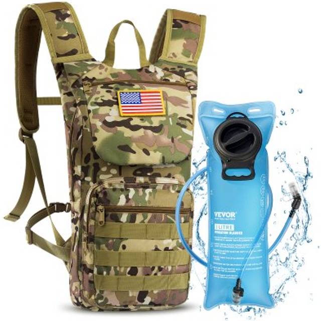 VEVOR Tactical Molle Hydration Pack Ryggsäck 3L TPU Water Bladder Cykling Vandring
