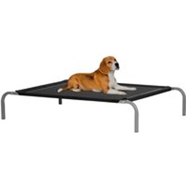Pawhut Elevated Pet Bed Cooling Raised Cot Style Bed For Large Medium Sized Dogs With Non-Slip Pads Steel Frame Breathable Mesh Fabric