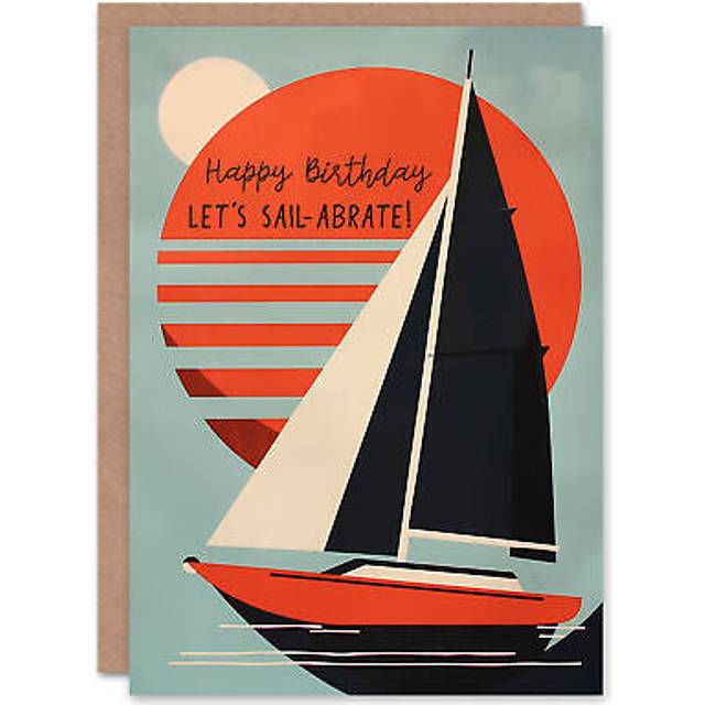 Lets Sail-abrate Boat Sailing Pun Celebrate Funny Birthday Card