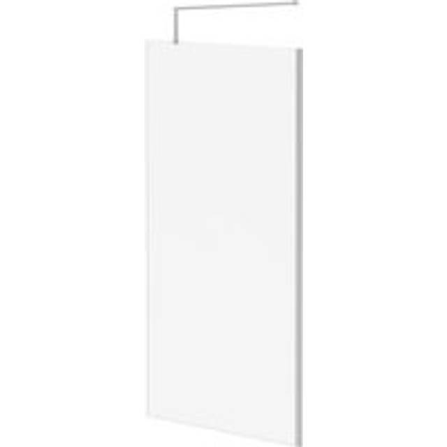 Wholesale Domestic Pacco 8mm Clear Glass Polished Walk In Shower Screen including Wall Channel and Support Bar | Chrome | Glass/Metal | 1850mm x 1000mm