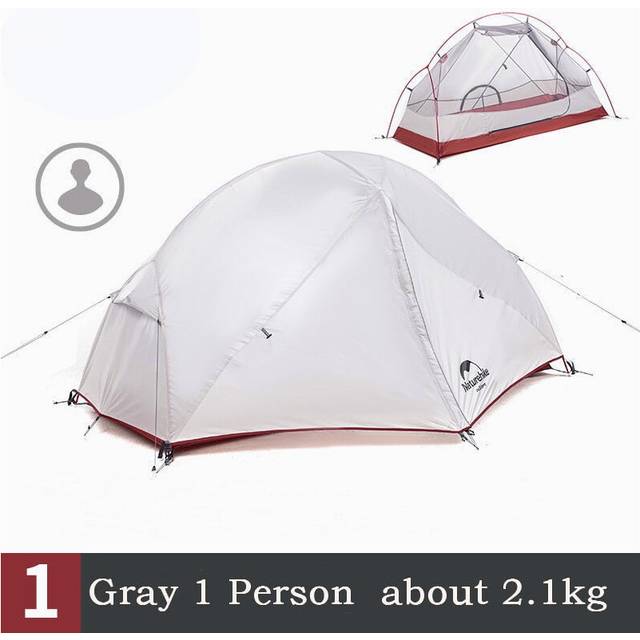 (1 person) Custom Mongar 1 2 3 People Waterproof Double Layer Outdoor Tent Aluminum Rod Gray Ultralight Single Camping Tents Mat