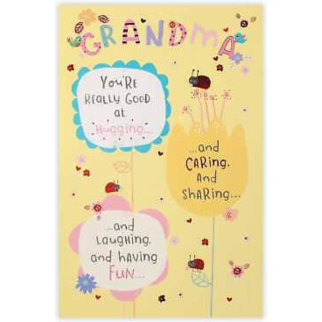 Cute ladybirds on flowers grandma birthday card