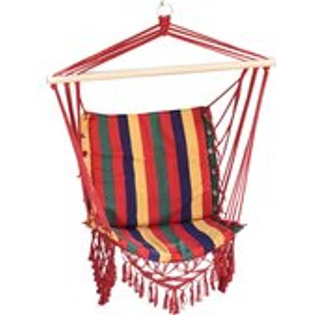 Hammock Chair Swing Colourful Striped Tree Hanging Seat Porch Indoor Outdoor Fabric Garden Furniture