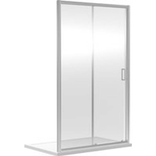 6mm Toughened Safety Glass Reversible Sliding Shower Door - 1400mm - Chrome