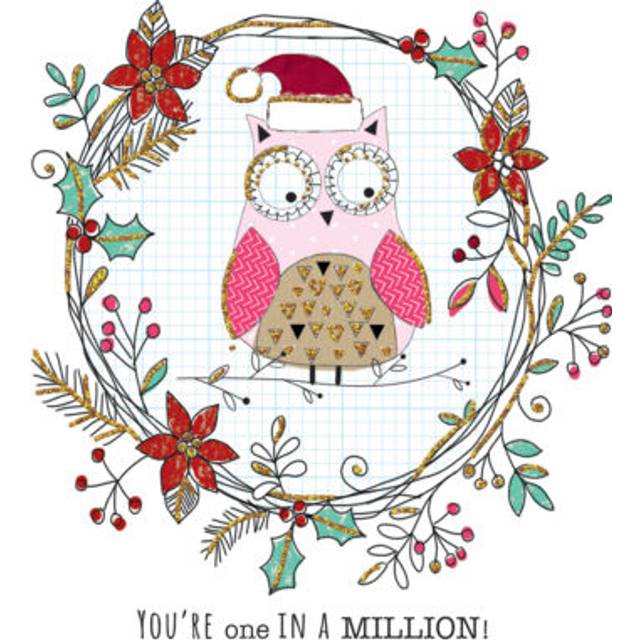 You Name It! Owl Christmas Card With Space For Childs Name Topper