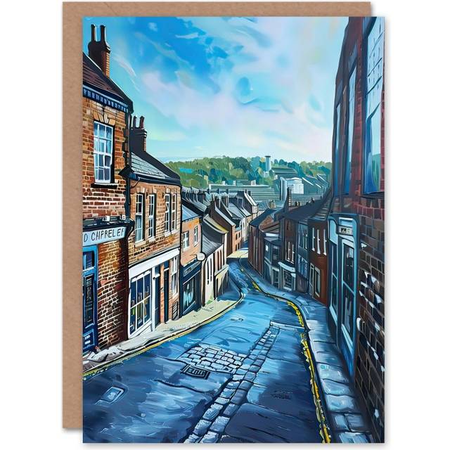 Greeting Card Winding Road Barnsley South Yorkshire Painting Blank Birthday