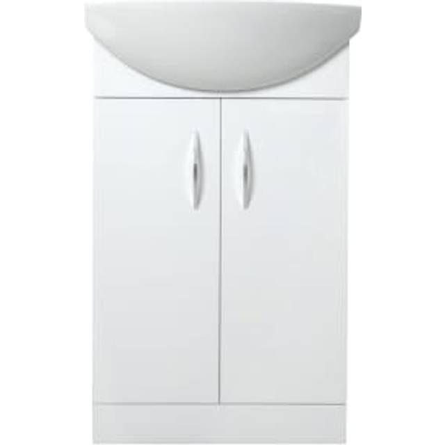 Wickes White Gloss Vanity Unit & Basin - 880 x 555mm
