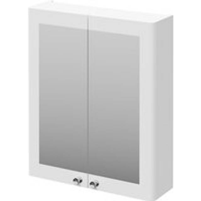 Wholesale Domestic Danbury Wall Mounted Mirrored Cabinet | Satin White | Glass/MDF | 600mm