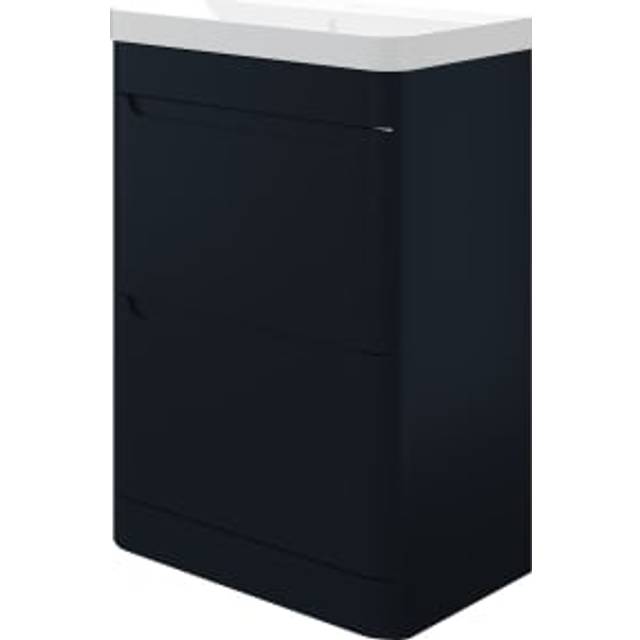 Wickes Malmo Indigo Blue Freestanding J Pull Compact Vanity Unit & Basin - 600 x 350mm