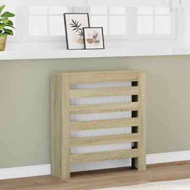 vidaXL Radiator Cover Sonoma Oak 78x20x82 cm Engineered Wood - Brown