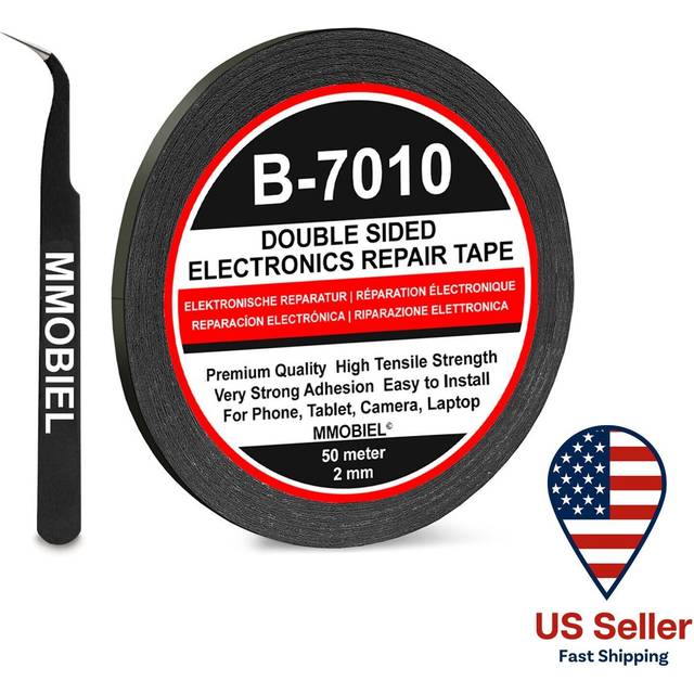 MMOBIEL 2 mm Double Sided Layer Strong Adhesive Tape 50 m Long Roll (Black) for Smartphone Tablet