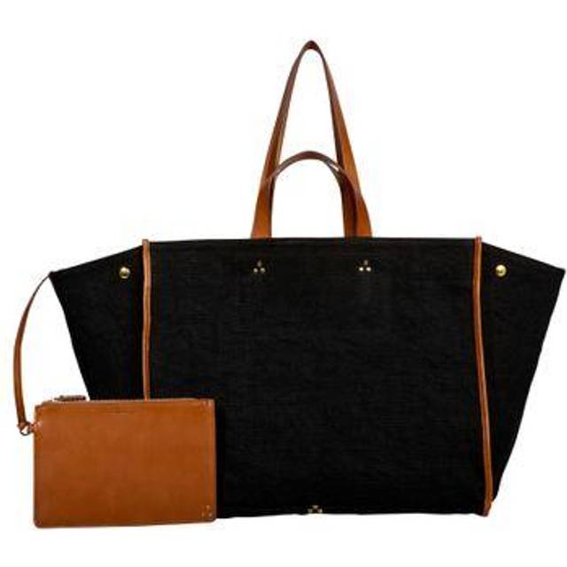 Sac cabas Léon L en toile de laine - Noir - Taille Unique