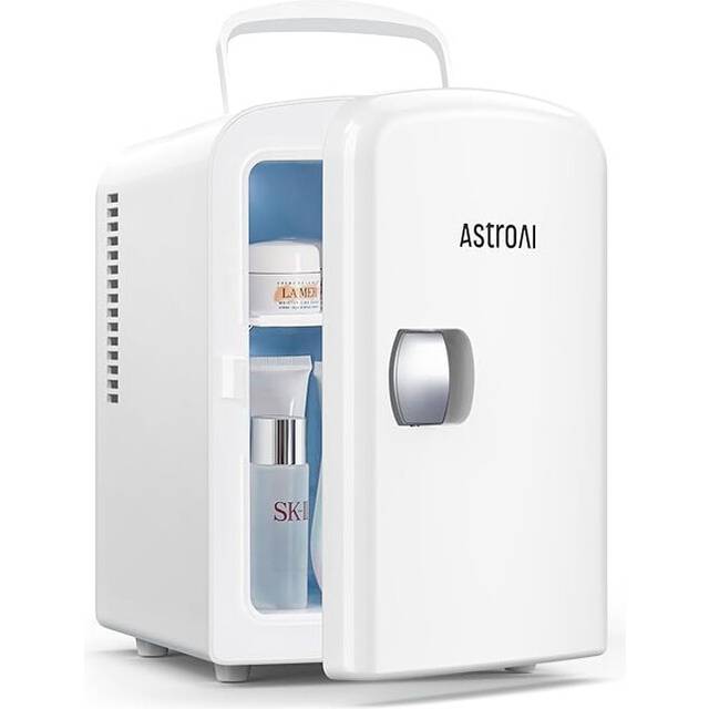 AstroAI Mini Fridge 4 Litre 6 Can Portable AC+DC Power Cooler White
