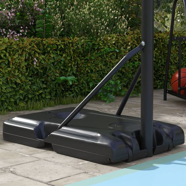 Freeport Park Adjustable Height Portable Full-Size Basketball Hoop - Black;White;Orange (264cm H X 71cm W X 74cm D)