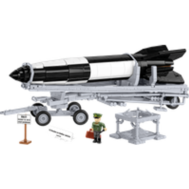Cobi 1/35 Scale V2 Rocket on Meiller Vehicle - Executive Edition Model Kit - Black