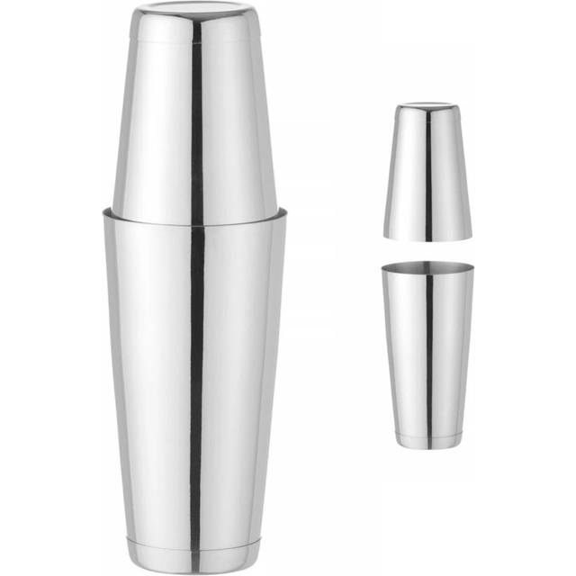 2-delad Boston shaker för drinkar och cocktails Tin on Tin 0,8 l - silver