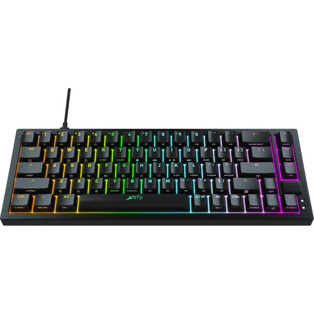 Xtrfy K5 Compact RGB Mechanical Gaming Keyboard US Layout 67 Keys Hot Swap Strip Super Scan Lubricated PCB Mount Distributor Guaranteed 701322 65% svart