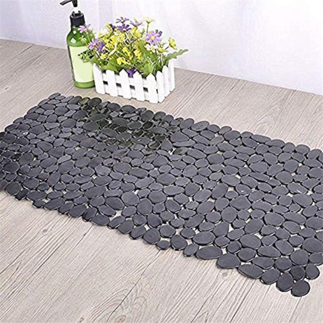 Pebble Bath Mat for Bathtub to Anti-Slip in Shower (Brown)