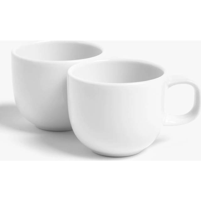 John Lewis Dine Porcelain Espresso Cup, Set of 2, 80ml, White