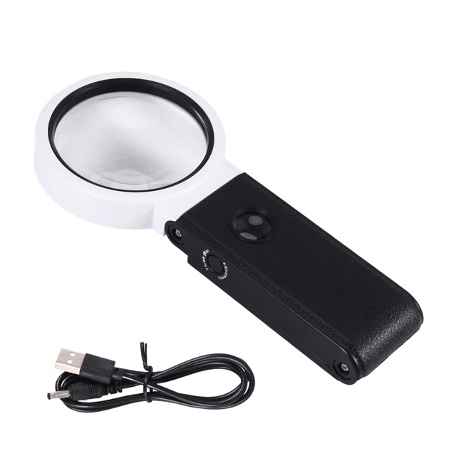 Magnifying Glass with Light and Stand, Hands Free Handheld 6X 25X Adjustable Folding Magnifier Led Lighted