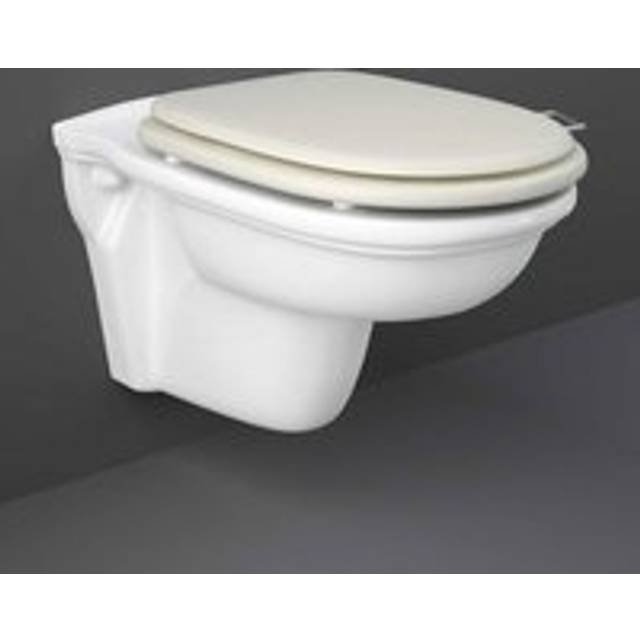 Rak Washington Rimless Wall Hung Toilet - Greige Soft Close Wood Seat