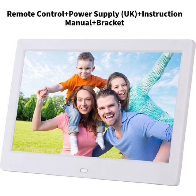 (White) 10 Inch Black Digital Photo Frame With Music Video Calendar Alarm Clock Remote