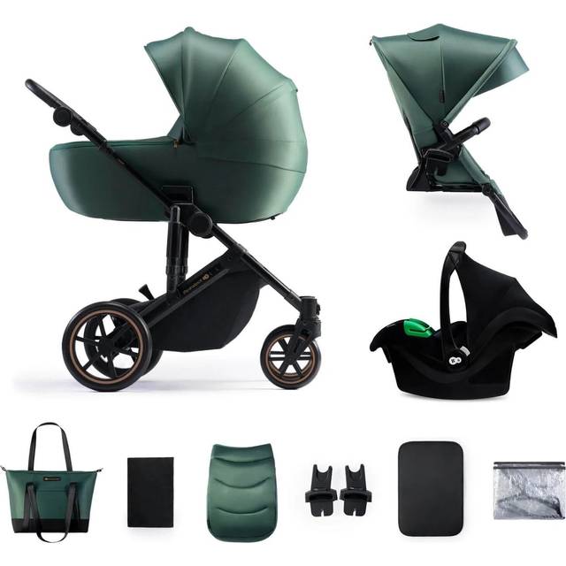 Kinderkraft 3-in-1 Mink Pro Prime 2 Travel System with Car Seat - Dark Green
