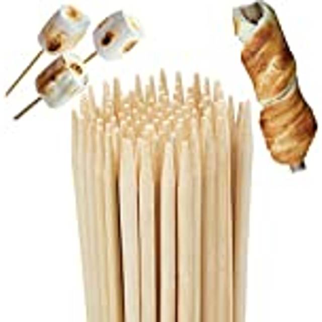 Relaxdays - Bamboo Skewers, Set of 200, Barbecue Skewers, 90 cm Long, Barbecue Sticks, Grill Skewers, 5 mm, Natural