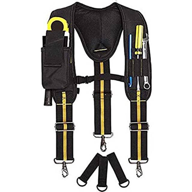 Electrician Tool Suspenders - Y-Shape Tool Belt Suspender, Heavy Duty Tool Belts, Multi-Pockets Electrician Work Suspension Rig, Electrician Tool Belt