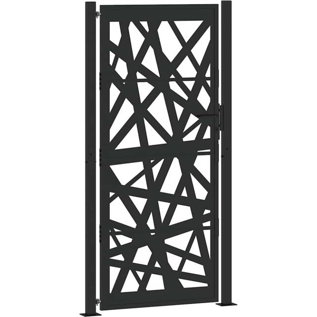 vidaXL Garden Gate Black 105x205 cm Steel Light Design