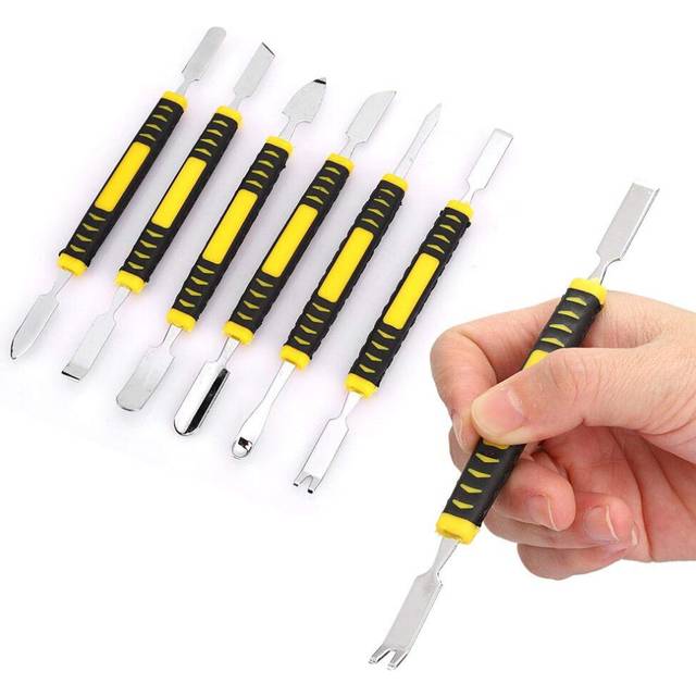 6 in 1 Carbon Steel Electronics Repair Tools Opening Pry Tool Kit with Dual Ends Flat Metal Spudgers for Cellphone, Tablets, Laptop,Mobile Phone