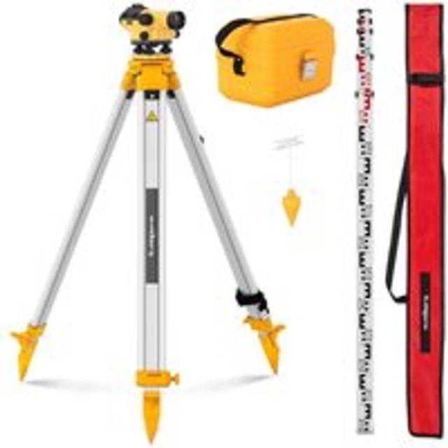 Steinberg Systems Automatic Level - with tripod and level staff - 32x magnification - 38 mm lens - deviation 1 mm - magnetic compensator SBS-LIS-32/38