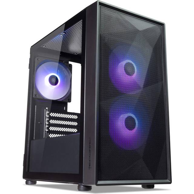 Forge M2 TG RGB Mini Tower Case Black mATX Case w/ 3 x 120mm Fans Daisy Chain/Motherboard connector for Sync