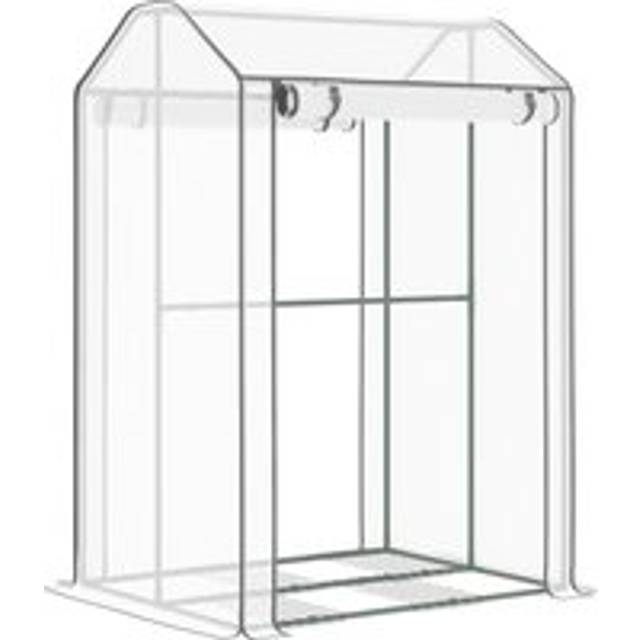 Mini Greenhouse with Shelves Portable Garden Grow House for Plants with Roll Up Door and Vents