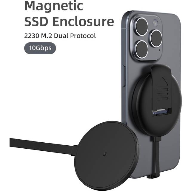 NÖRDIC magnetisk NVMe/SATA 2230 SSD extern kabinett USB-C 10Gbps