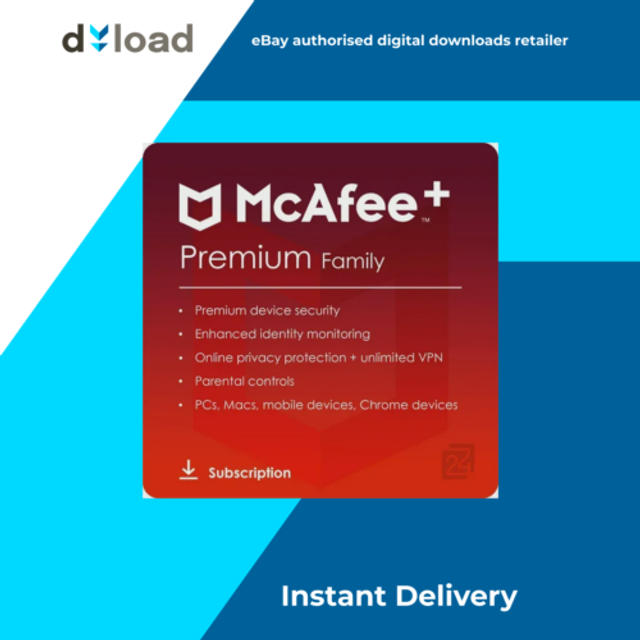 Mcafee premium plus 2025 family - unlimited devices 1 year - [download]