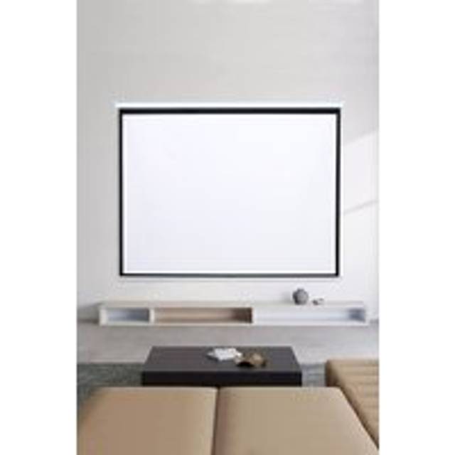 100" Manual Wall/Ceiling Mounted Projector Screen - White - One Size