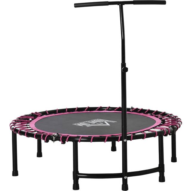 HOMCOM 4ft Pink Mini Adjustable Fitness Trampoline - 132 x 114 x 114cm