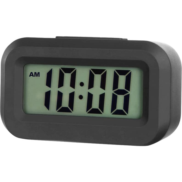 FAMICOZY Digital Alarm Clock, Backlight, Snooze, Battery, Black