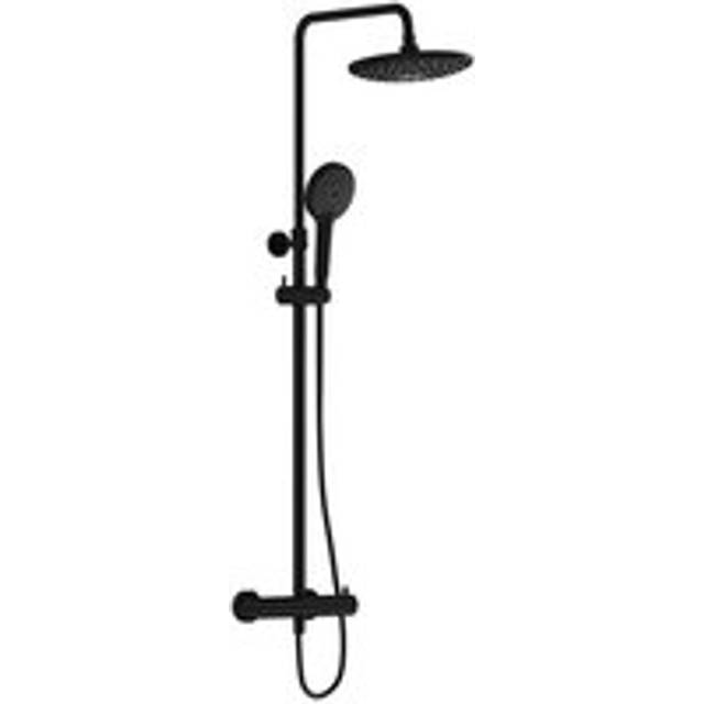 Aquaheat Bliss 240 Thermostatic Bar Mixer Shower with Shower Kit + Fixed Head - Black - Vitra