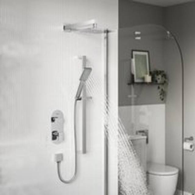 Tangram Dual Concealed Mixer Shower with Shower Kit and Fixed Head - Chrome - Bristan