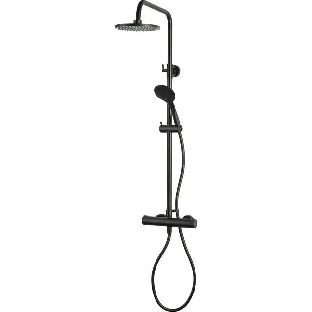 Aqualisa dual black thermostatic mixer shower round bar diverter + safe touch