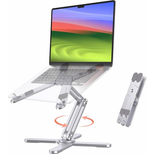 Höj- och sänkbart laptopstativ, vikbart, vridbart 360°, Silver
