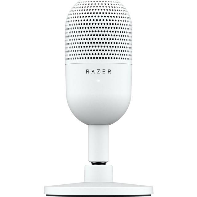 Razer Seiren V3 Mini White Condenser Microphone Ultra Compact Design Tap Mute Sensor Gaming Microphone USB Microphone Distribution Seiren Busley Mini